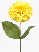 Yellow Zinnia Artificial Silk Flower Stem