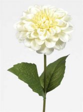 Cream Zinnia Artificial Silk Flower Stem