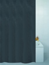 Black Blue Canyon Stripe Shower Curtain Plain Polyester