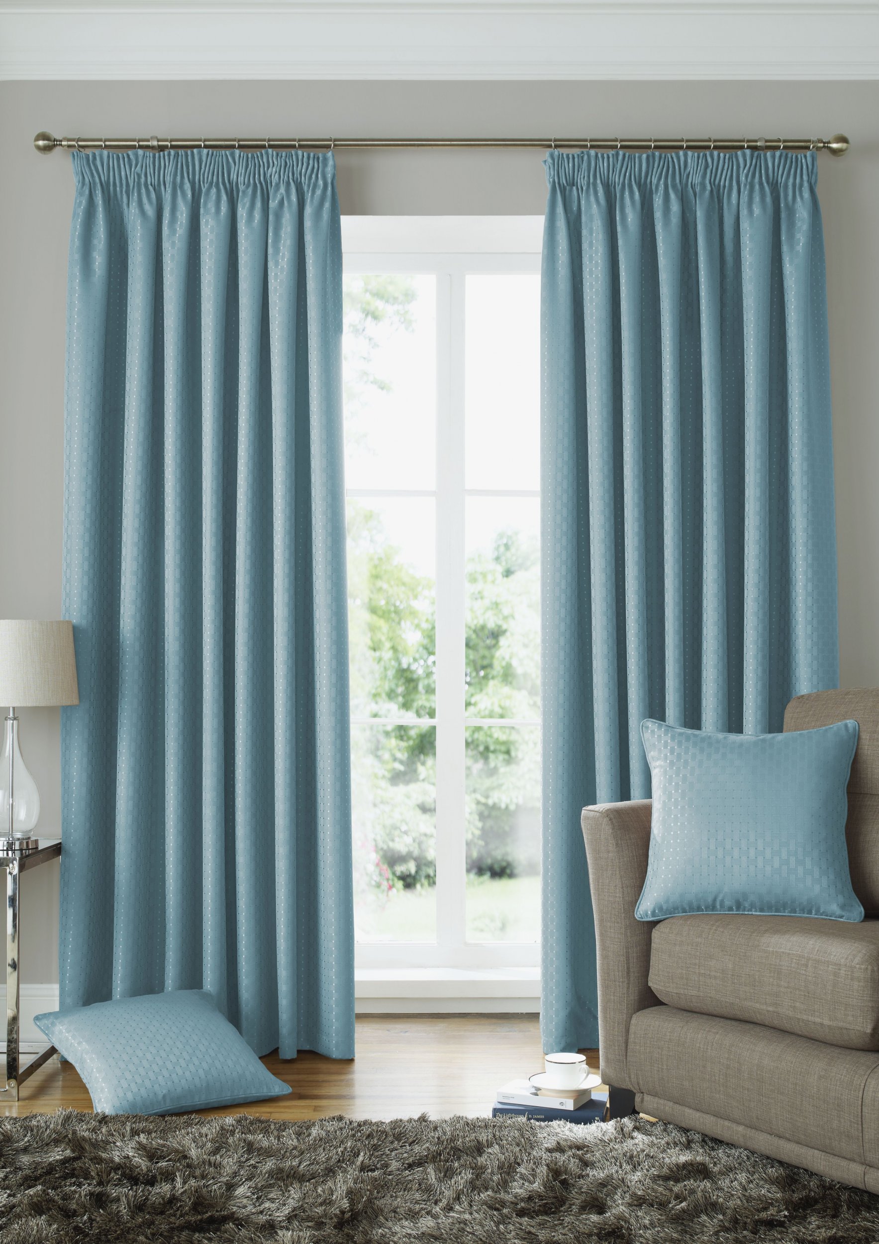 Solitaire Duck Egg Curtains | Ready Made Curtains | Connollys Online