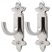 Gothic Chrome Curtain Tie Back Hooks 2 Pack