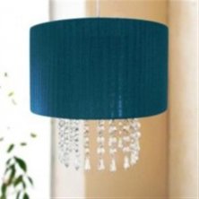 Teal Pleated Chandelier Shade