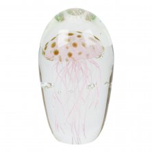 Juliana Objets d'art Glass White & Pink Jelly Fish Figurine