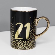 Signography Mug Black and Gold - 21st Birthday