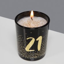 Signography Black Glass Candle Gold/Glitter - 21