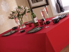 Red Linen Look Easycare Tablecloths