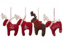 Knitted Reindeer Christmas Tree Decorations