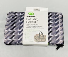 Eco Chic Lightweight Foldable Holdall Geometric Grey