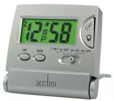 Acctim Mini Silver LCD Flip Alarm Clock