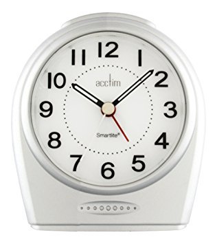 Acctim Astoria Silver Smartlite Silent Sweeper Alarm Clock
