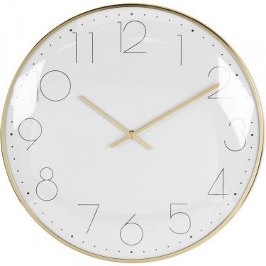Hometime Round Wall Clock Chrome Plated - Gold