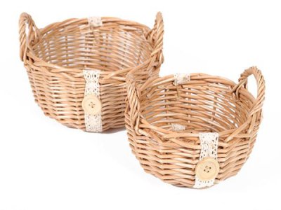 Decorative Wicker Button Baskets