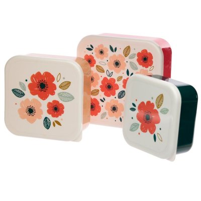 Set of Three Lunch Boxes - Poppy Fields