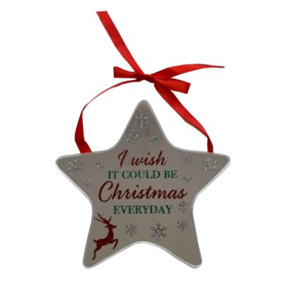 I Wish It Could Be Christmas Everyday Star Plaque
