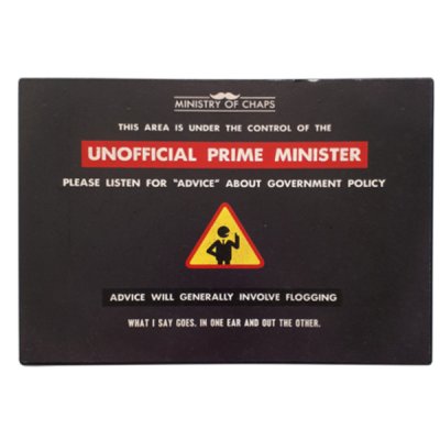 Unofficial Prime Minister Ministry of Chaps Metal Wall Plaque