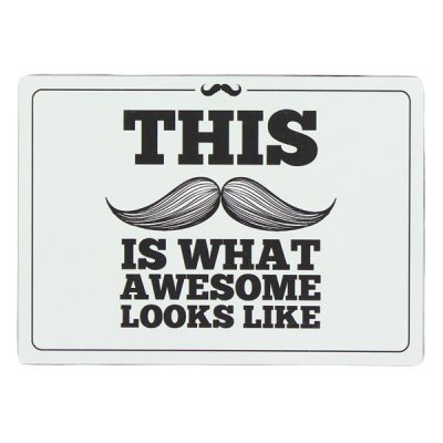 Moustache Tin Wall Plaque - This Is What Awesome Looks Like