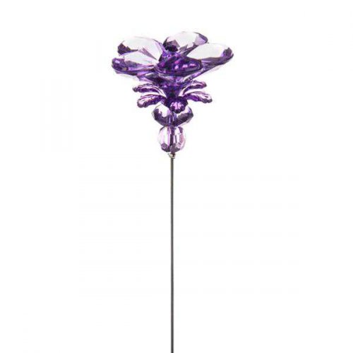 Decorative Acrylic Flower Pick: Purple