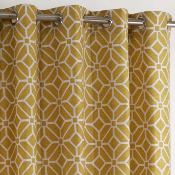 Kelso Ochre Eyelet Ready Made Curtains | Curtains | Connollys Online
